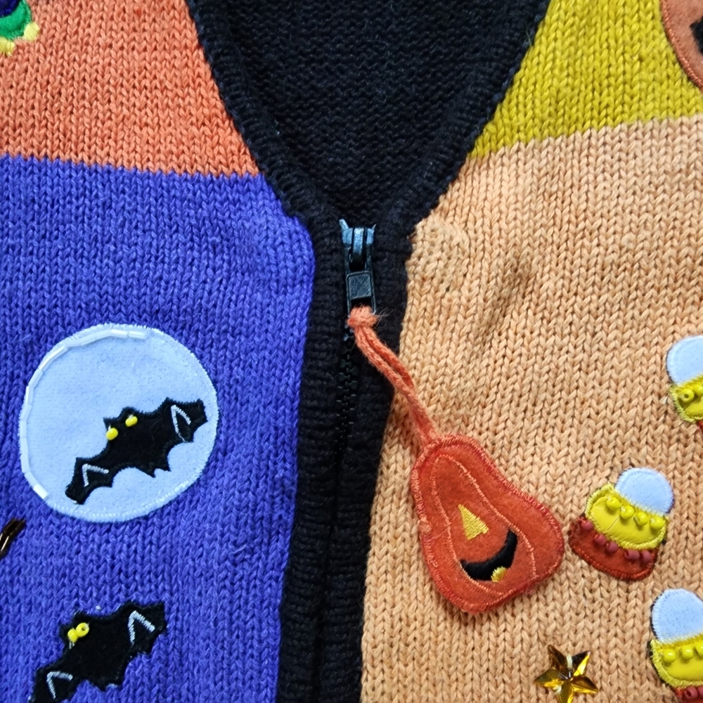 Vintage Tiara Halloween Fall Sweater Vest - Picture 11 of 12